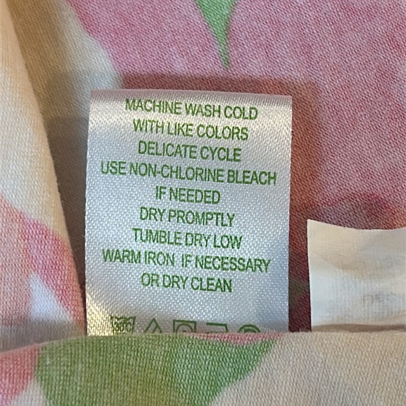 Lilly Pulitzer Neon Floral Shirt Sleeve Cotton T-Shirt Dress Size Medium - Picture 9 of 9